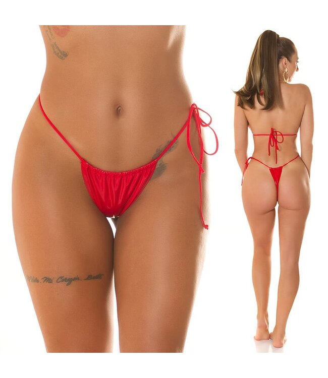 ClassyWear MIX&MATCH! Sexy laklook bikini string - rood