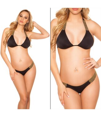 ClassyWear Sexy bikini setje met studs - zwart