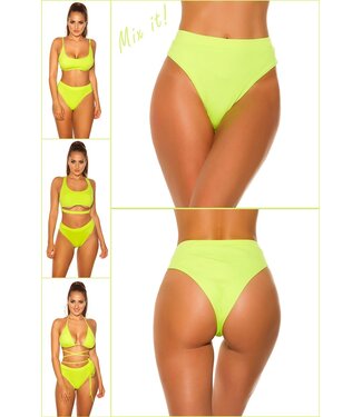 ClassyWear Mix it! Neon geel bikini broekje met hoge taille