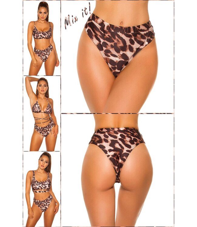 Mix it! Bikini broekje met hoge taille - leo