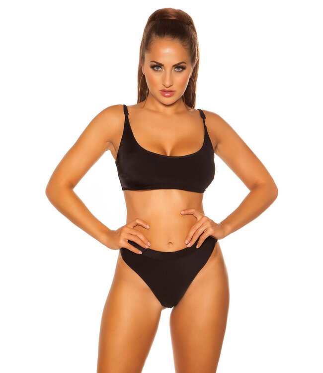 Mix it! Sexy bikini top met adjustable straps - zwart
