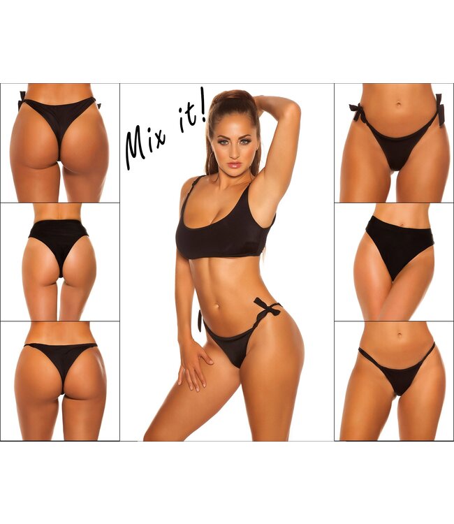Mix it! Sexy bikini top met adjustable straps - zwart