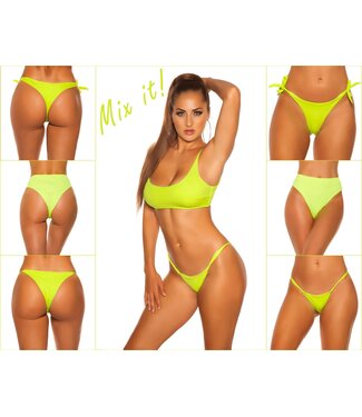 ClassyWear Mix it! Sexy bikini top met adjustable straps - neongeel