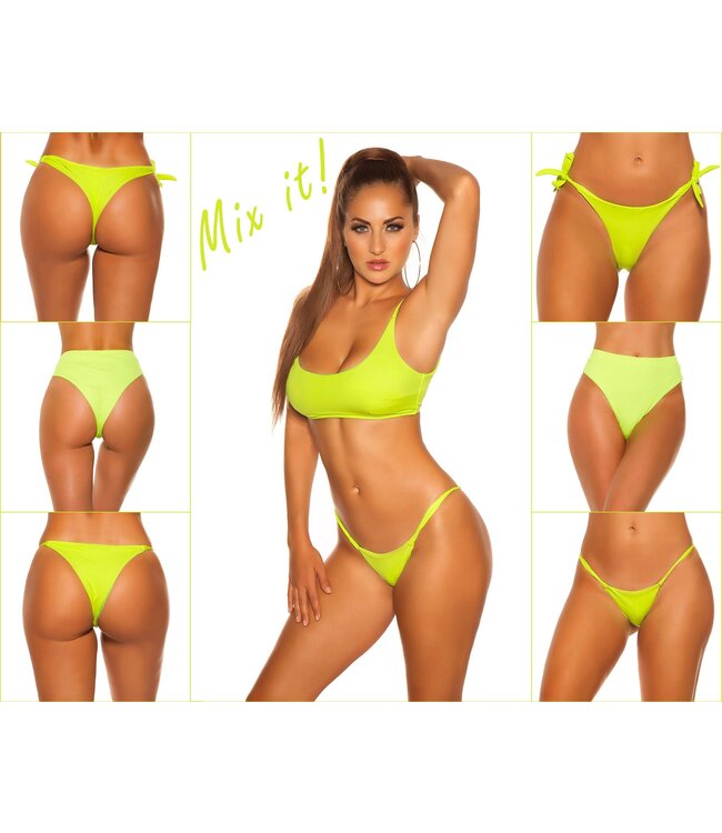 Mix it! Sexy bikini top met adjustable straps - neongeel