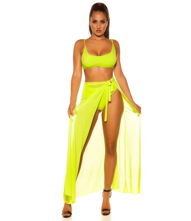 Mix it! Sexy bikini top met adjustable straps - neongeel
