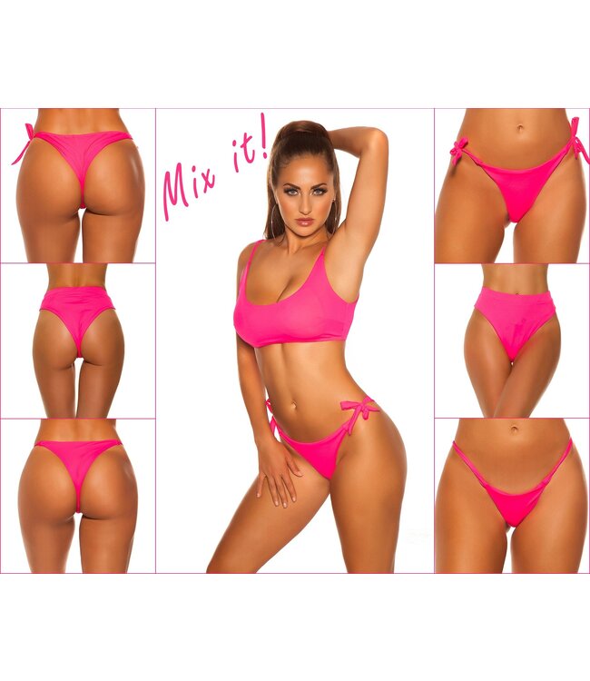 Mix it! Sexy bikini top met adjustable straps - neonpink