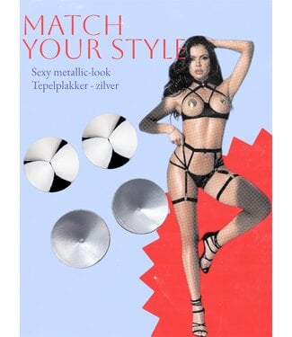 ClassyWear Sexy metallic look tepelplakker - zilver