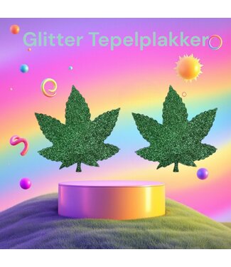 ClassyWear Sexy glitter bladeren tepleplakker - groen