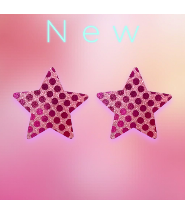 ClassyWear Sexy glitter 'SWEET STAR' tepelplakker - roze