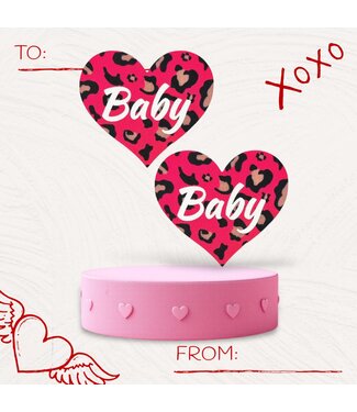 ClassyWear Sexy 'LEO BAE' heartshape tepelplakker - roze