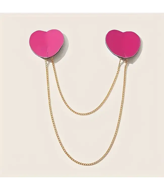 Luxe zwarte tepelplakker met gouden ketting- zwart