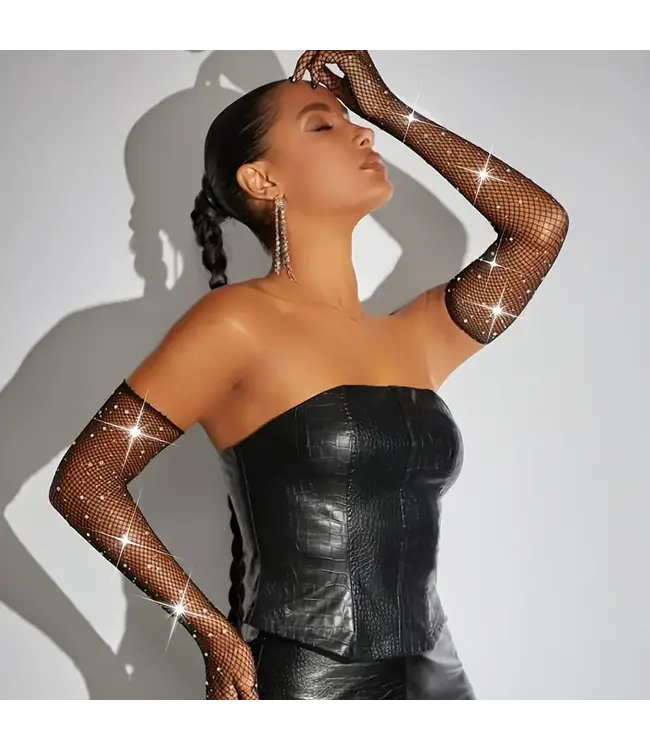 FEEST MUST HAVE! GLANZENDE NETSTOF HANDSCHOENEN