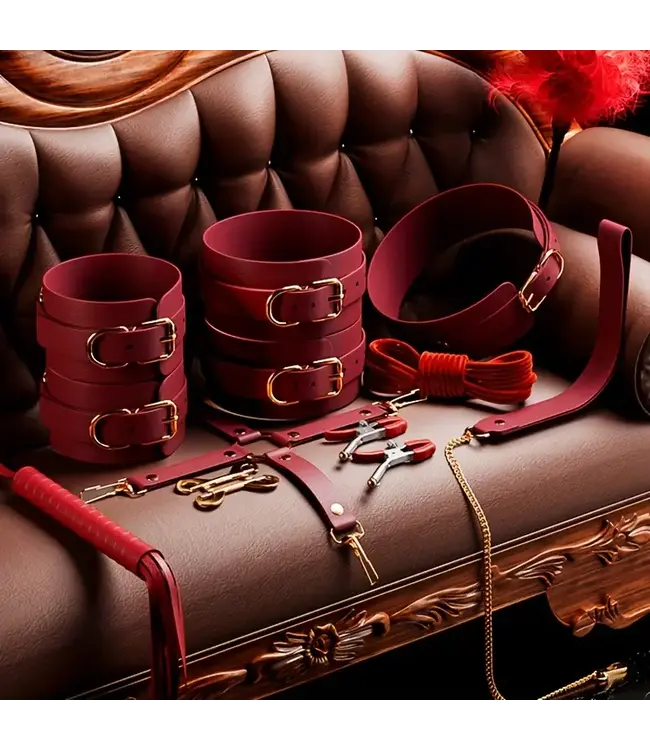 Luxe erotic cadeau 13 delige set sexy speeltjes met een tasje - wijn