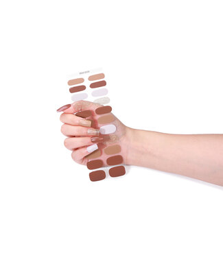 ClassyWear Gel Nail Wraps & Gellak Stickers GOLDEN MACCHIATO  gel strips Manicure