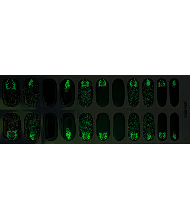 Gel Nail Wraps & Gellak Stickers PUNK ROSE gel strips Manicure(night glow)