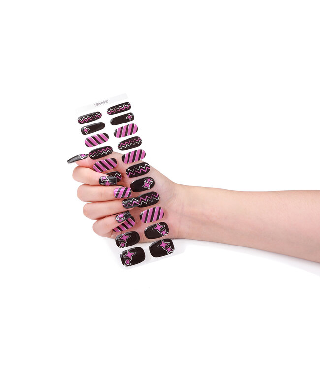 Gel Nail Wraps & Gellak Stickers FUNKY NIGHT gel strips Manicure(night glow)