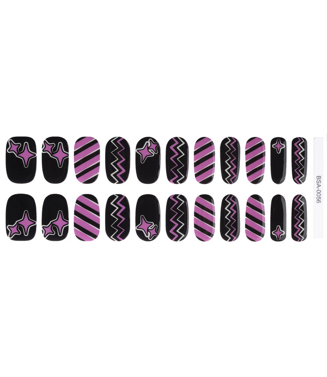 Gel Nail Wraps & Gellak Stickers FUNKY NIGHT gel strips Manicure(night glow)