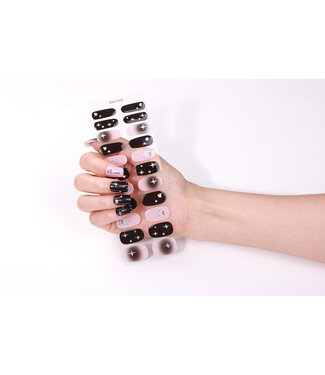 ClassyWear Gel Nail Wraps & Gellak Stickers BLACK PINK gel strips Manicure