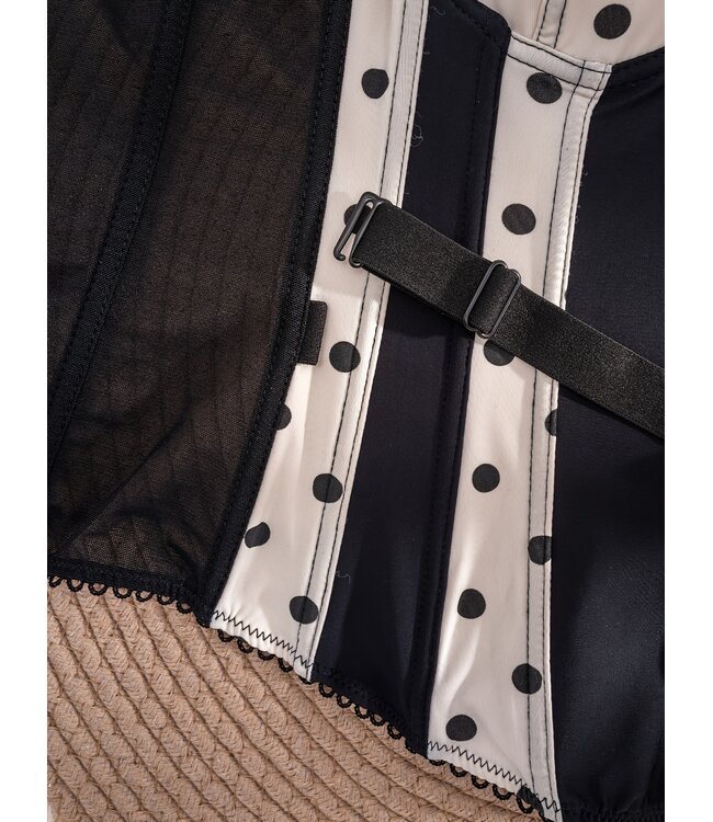 Elegante overbust corset lingerie met riem en verwijderbaar straps - prints