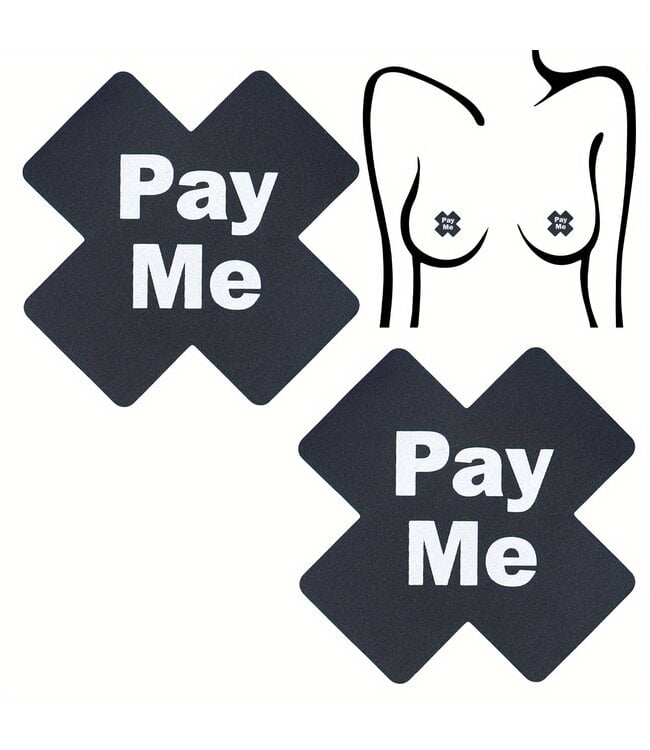 ClassyWear Zwarte kruis tepelplakker (PAY ME)