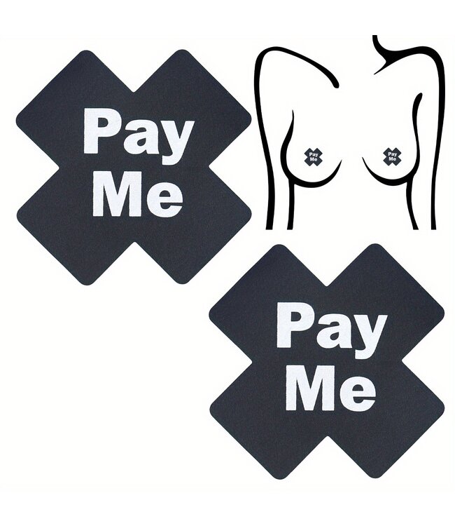 Zwarte kruis tepelplakker (PAY ME)