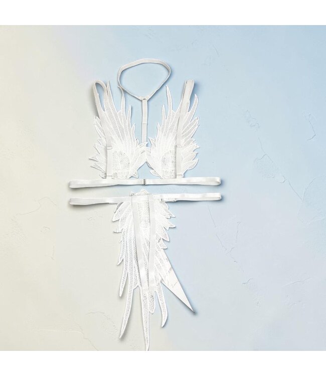 Sexy 'angel' bodysuit lingerie - wit
