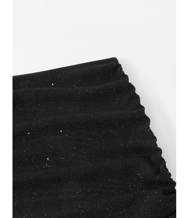 Luxe bikini setje met sarong en glitter - zwart