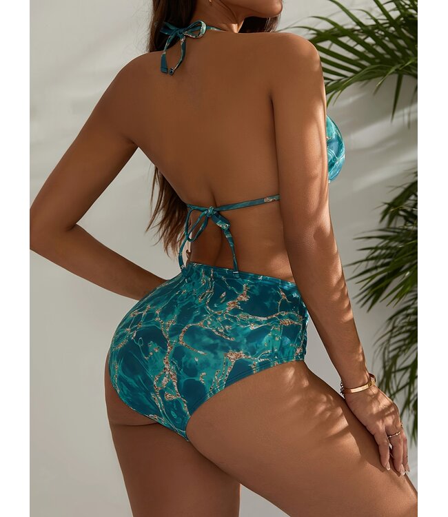 Sexy bikini beach mode 3-delige set - groen
