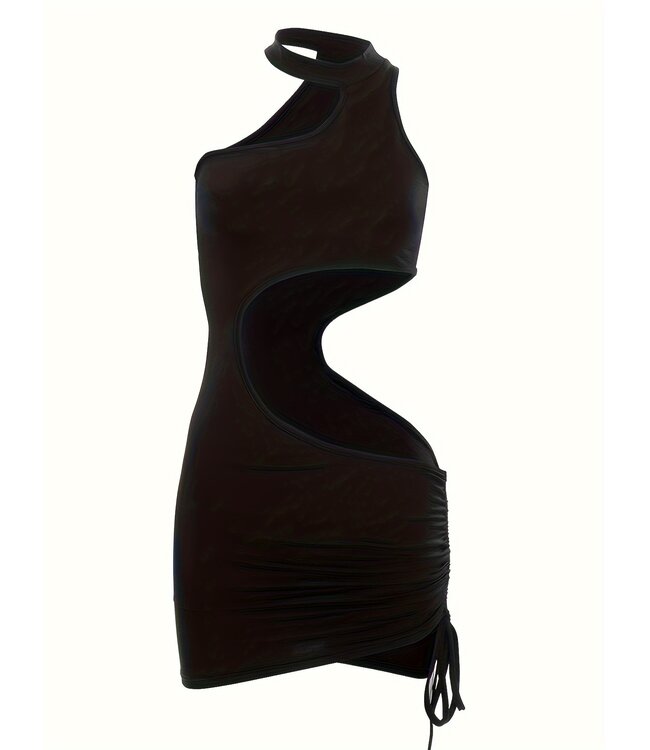Sexy mini-jurkje met cut out - zwart