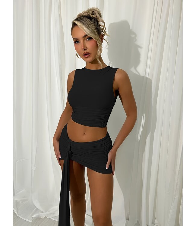 Sexy topje met rokje set - zwart