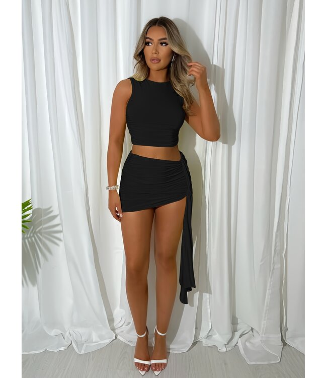 Sexy topje met rokje set - zwart