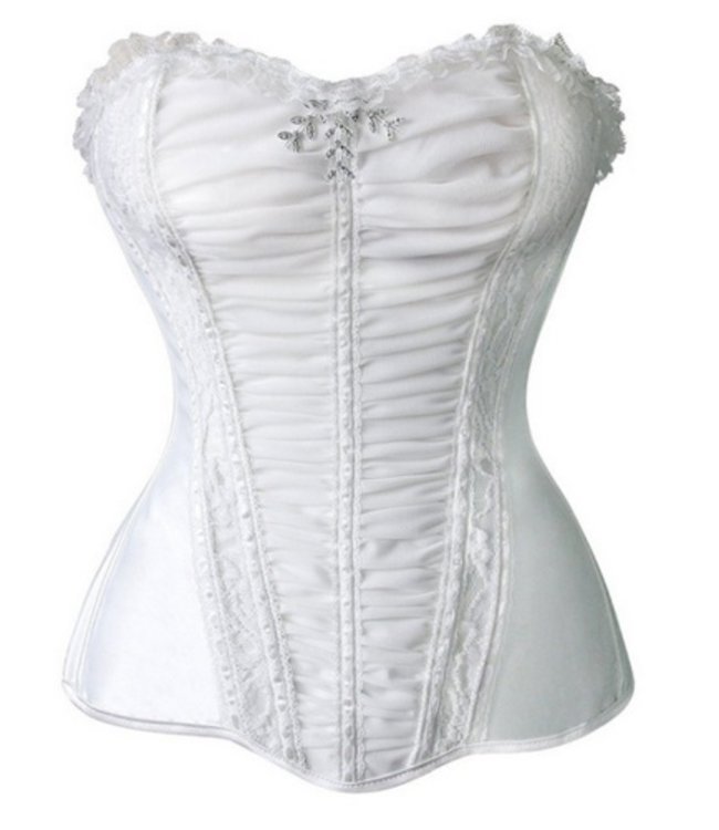 tempo Manifesteren beet Wit strapless corset met kant - ClassyWear