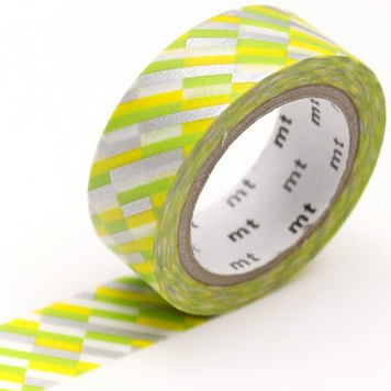MT washi tape block stripe green