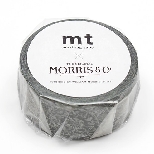 MT washi tape William Morris Pure Honeysuckle & Tullip Black ink