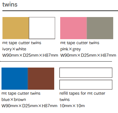 MT washi tape cutter Twins blue x brown