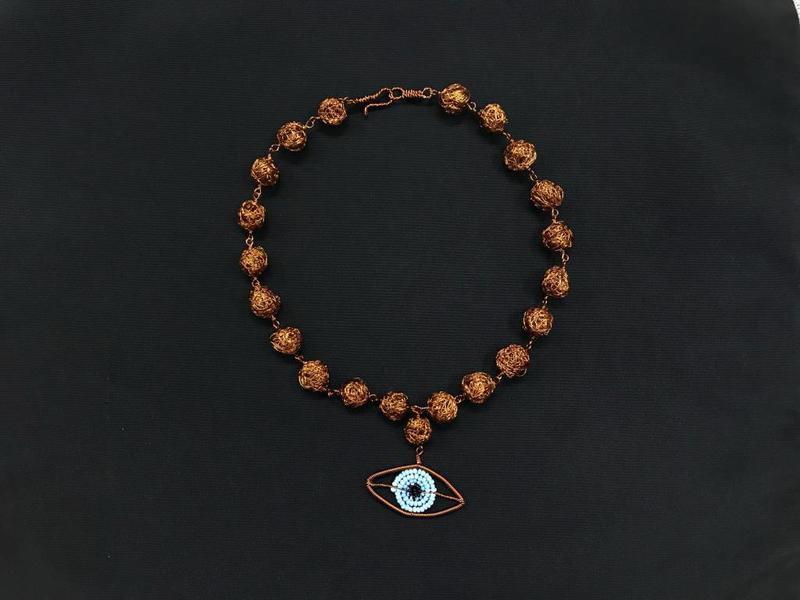 MEDIUM COPPER BEAD NECKLACE WITH COPPER 
