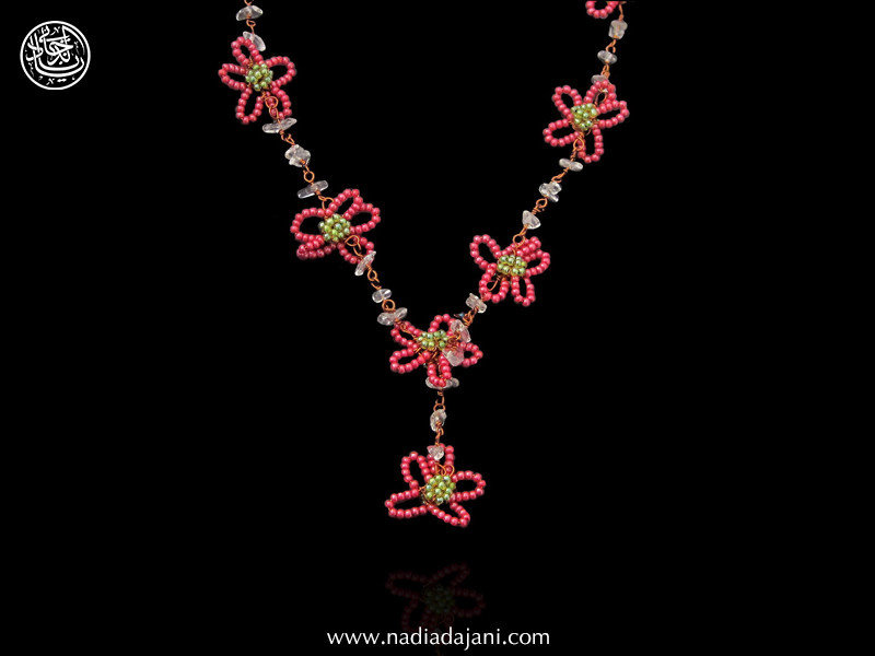 COPPER BEAD FLOWER NECKLACE