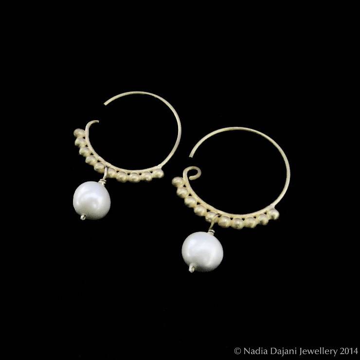 Silver Gp Roman Hoop Earrings With Stone Drop Silver Gp Roman Hoop Earrings With Stone Drop