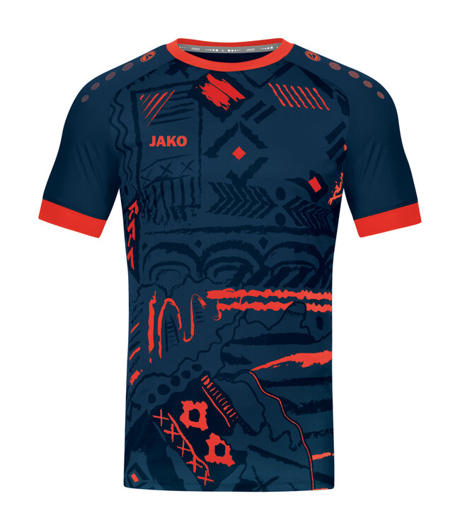 JAKO Shirt Tropicana Navy-Flame