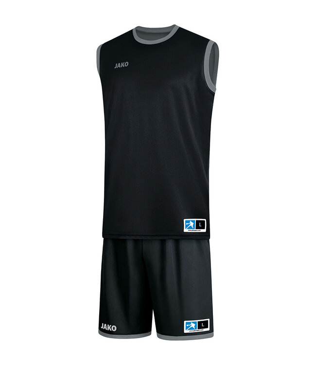 JAKO Reversible shirt Change 2.0 Zwart-Steengrijs