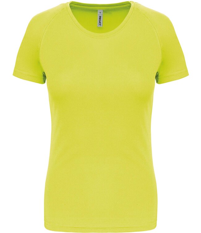 Proact Sportshirt Basic Dames - Fluo yellow