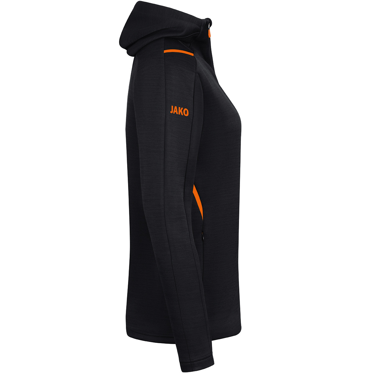 Vrijetijdsvest met kap Challenge Dames Zwart-Fluo oranje