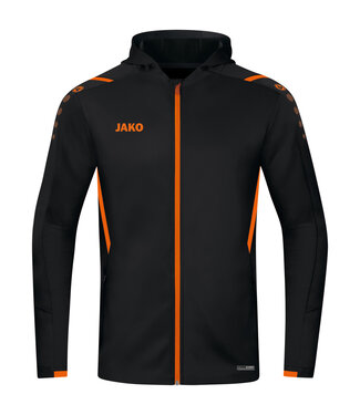 JAKO Jas met kap Challenge Zwart-Fluo oranje