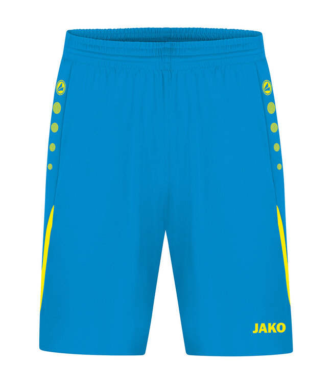 JAKO Short Challenge Kids-Dames-Heren Jakoblauw-Fluogeel