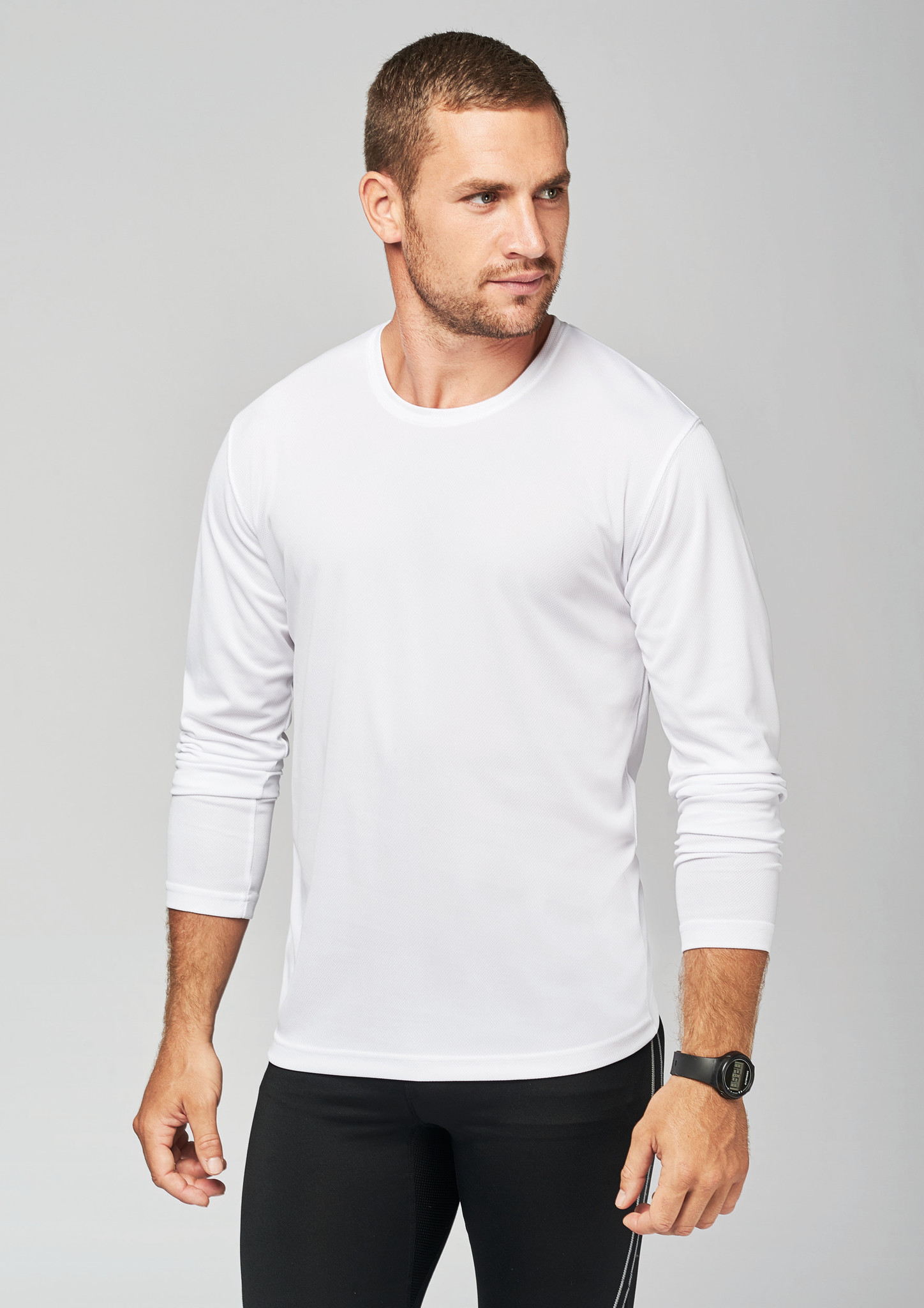 Sportshirt Basic Uni Lange mouw Adults - NAVY