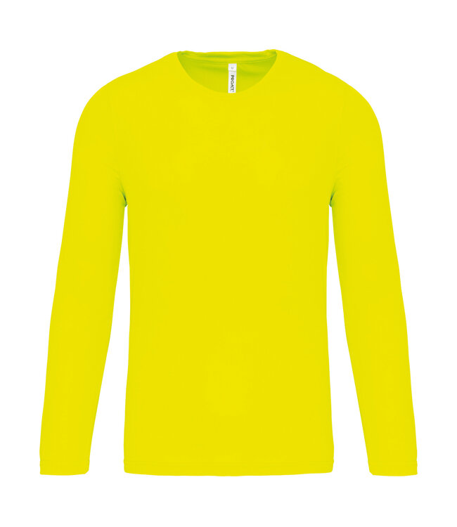 Proact Sportshirt Basic Uni Lange mouw Adults - FLUO GEEL