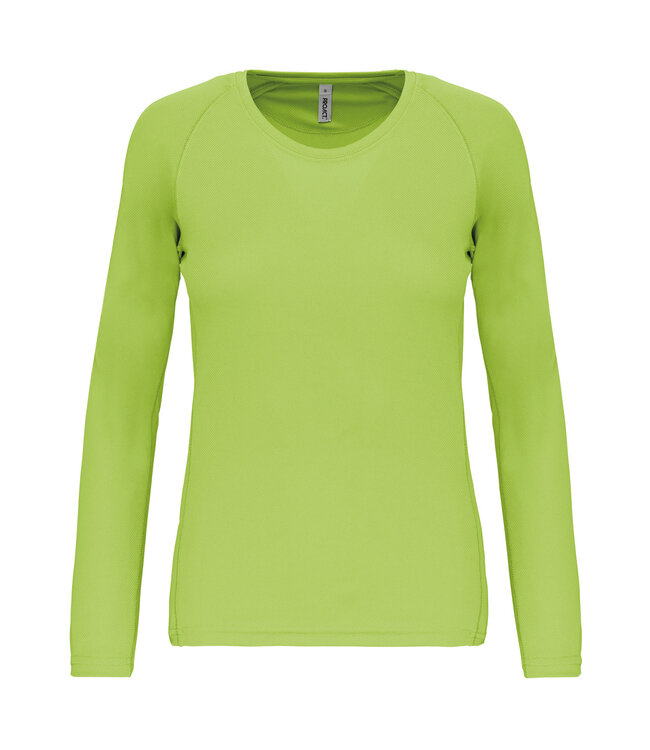 Proact Sportshirt Basic Uni Lange mouw Dames - LIME