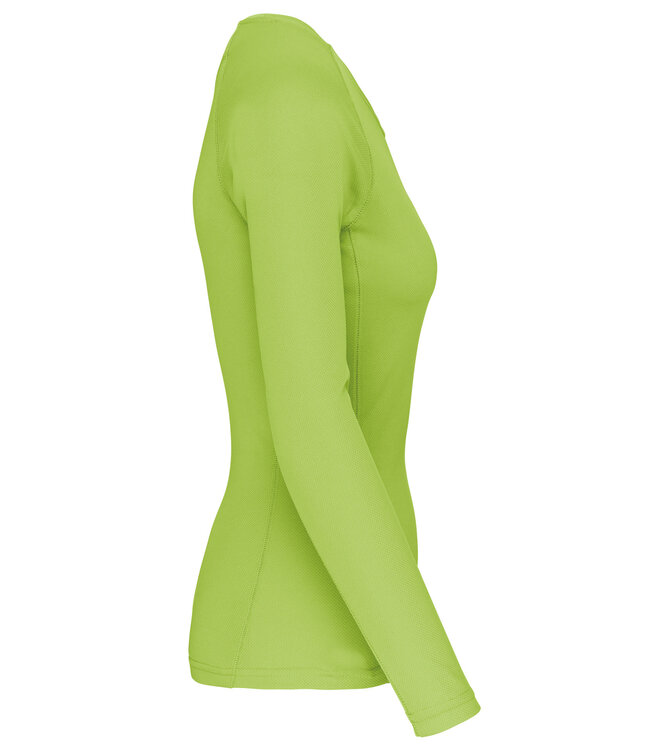 Proact Sportshirt Basic Uni Lange mouw Dames - LIME