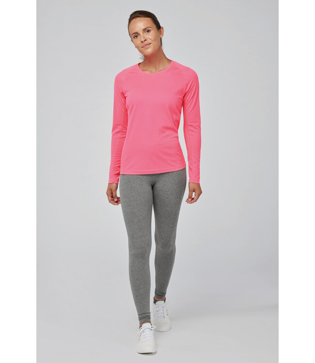 Proact Sportshirt Basic Uni Lange mouw Dames - LIME