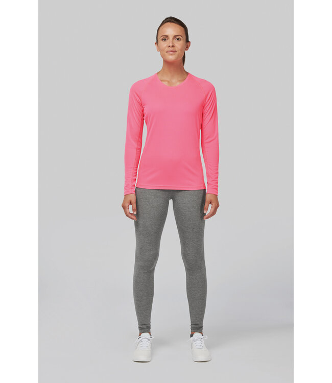 Proact Sportshirt Basic Uni Lange mouw Dames - LIME